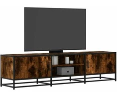 TV staliukas Televizoriaus spintelė, dūminė, 160x35x41cm, mediena ir metalas