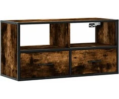 TV staliukas Televizoriaus spintelė, dūminė, 80x31x39,5cm, mediena/metalas