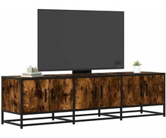 TV staliukas Televizoriaus spintelė, dūminė, 150x35x41cm, mediena ir metalas