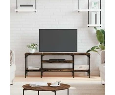 TV staliukas Televizoriaus spintelė, dūminė, 121x35x45cm, mediena ir geležis