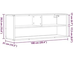 TV staliukas Televizoriaus spintelė, dūminė, 100x31x39,5cm, mediena/metalas