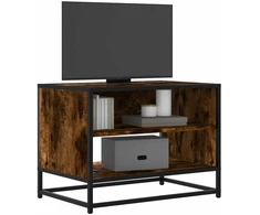 TV staliukas Televizoriaus spintelė, dūminė, 61x40x46cm, mediena ir metalas