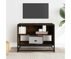 TV staliukas Televizoriaus spintelė, dūminė, 61x40x46cm, mediena ir metalas