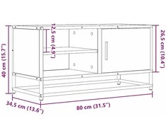 TV staliukas Televizoriaus spintelė, dūminė, 80x34,5x40cm, mediena/metalas