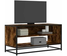 TV staliukas Televizoriaus spintelė, dūminė, 91x40x46cm, mediena ir metalas