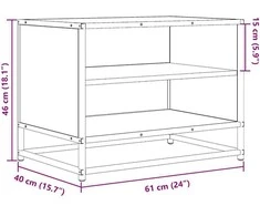 TV staliukas Televizoriaus spintelė, dūminė, 61x40x46cm, mediena ir metalas