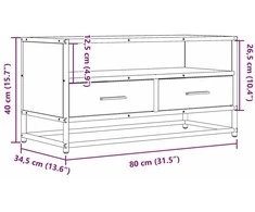 TV staliukas Televizoriaus spintelė, dūminė, 80x34,5x40cm, mediena/metalas