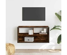 TV staliukas Televizoriaus spintelė, dūminė, 80x31x39,5cm, mediena/metalas