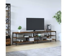 TV staliukas Televizoriaus spintelė, dūminė, 200x30x50cm, mediena ir metalas