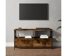 TV staliukas Televizoriaus spintelė, dūminė, 90x33x45cm, mediena ir geležis