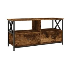 TV staliukas Televizoriaus spintelė, dūminė, 90x33x45cm, mediena ir geležis