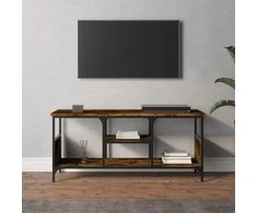 TV staliukas Televizoriaus spintelė, dūminė, 100x35x45cm, mediena ir geležis