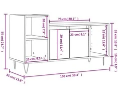 TV staliukas Televizoriaus spintelė, dūminio ąžuolo, 100x35x55cm, mediena