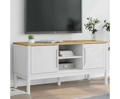 TV staliukas Televizoriaus spintelė FLORO, balta, 114x43x55cm, pušis