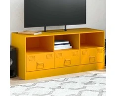 TV staliukas Televizoriaus spintelė, garstyčių geltona, 99x39x44cm, plienas