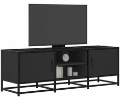 TV staliukas Televizoriaus spintelė, juoda, 120x35x41cm, mediena ir metalas