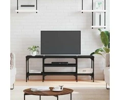 TV staliukas Televizoriaus spintelė, juoda, 121x35x45cm, mediena ir geležis