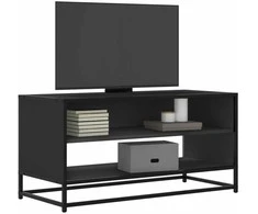 TV staliukas Televizoriaus spintelė, juoda, 91x40x46cm, mediena ir metalas