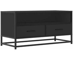 TV staliukas Televizoriaus spintelė, juoda, 80x34,5x40cm, mediena ir metalas