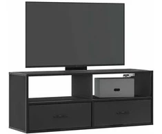 TV staliukas Televizoriaus spintelė, juoda, 100x31x39,5cm, mediena/metalas