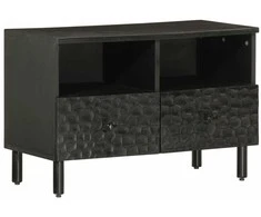 TV staliukas Televizoriaus spintelė, juoda, 70x33x46cm, mango masyvas
