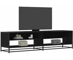 TV staliukas Televizoriaus spintelė, juoda, 180,5x40x46cm, apdirbta mediena