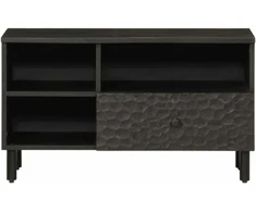 TV staliukas Televizoriaus spintelė, juoda, 80x33x46cm, mango masyvas
