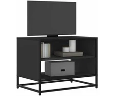 TV staliukas Televizoriaus spintelė, juoda, 61x40x46cm, mediena ir metalas