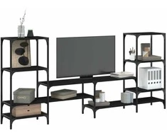 TV staliukas Televizoriaus spintelė, juoda, 206,5x28,5x95cm, mediena