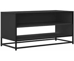 TV staliukas Televizoriaus spintelė, juoda, 91x40x46cm, mediena ir metalas