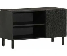 TV staliukas Televizoriaus spintelė, juoda, 80x31x46cm, mango masyvas