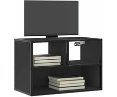 TV staliukas Televizoriaus spintelė, juoda, 60x31x39,5cm, mediena ir metalas