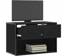 TV staliukas Televizoriaus spintelė, juoda, 60x31x39,5cm, mediena ir metalas