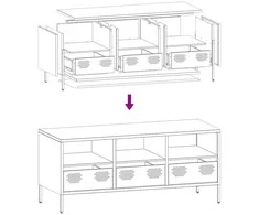 TV staliukas Televizoriaus spintelė, juoda, 101,5x39x43,5cm, plienas