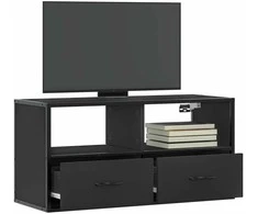 TV staliukas Televizoriaus spintelė, juoda, 80x31x39,5cm, mediena/metalas
