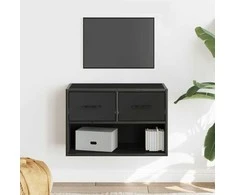 TV staliukas Televizoriaus spintelė, juoda, 60x31x39,5cm, mediena ir metalas