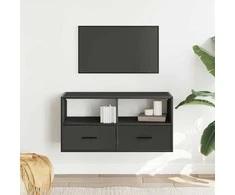TV staliukas Televizoriaus spintelė, juoda, 80x31x39,5cm, mediena/metalas