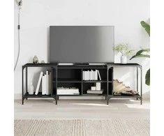 TV staliukas Televizoriaus spintelė, juoda, 153x37x50cm, apdirbta mediena