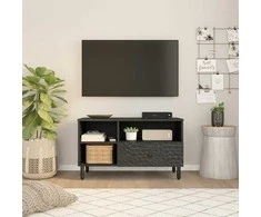 TV staliukas Televizoriaus spintelė, juoda, 80x33x46cm, mango masyvas