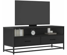 TV staliukas Televizoriaus spintelė, juoda, 100x34,5x40cm, mediena/metalas
