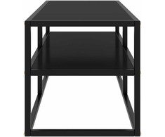 TV staliukas Televizoriaus spintelė, juoda, 100x40x40cm, su juodu stiklu