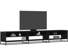 TV staliukas Televizoriaus spintelė, juoda, 270x40x46cm, apdirbta mediena