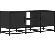 TV staliukas Televizoriaus spintelė, juoda, 100x35x41cm, mediena ir metalas