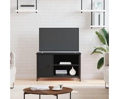 TV staliukas Televizoriaus spintelė, juoda, 80x40x50cm, apdirbta mediena