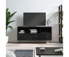 TV staliukas Televizoriaus spintelė, juoda, 102x36x50cm, apdirbta mediena