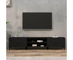 TV staliukas Televizoriaus spintelė, juoda, 180x31,5x40cm, apdirbta mediena