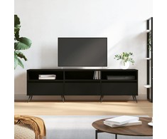 TV staliukas Televizoriaus spintelė, juoda, 150x30x44,5cm, apdirbta mediena
