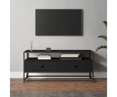 TV staliukas Televizoriaus spintelė, juoda, 100x35x45cm, apdirbta mediena