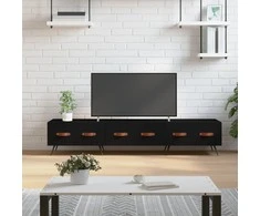 TV staliukas Televizoriaus spintelė, juoda, 150x36x30cm, apdirbta mediena