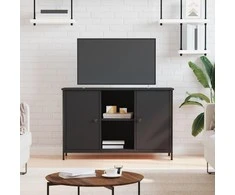 TV staliukas Televizoriaus spintelė, juoda, 100x35x65cm, apdirbta mediena